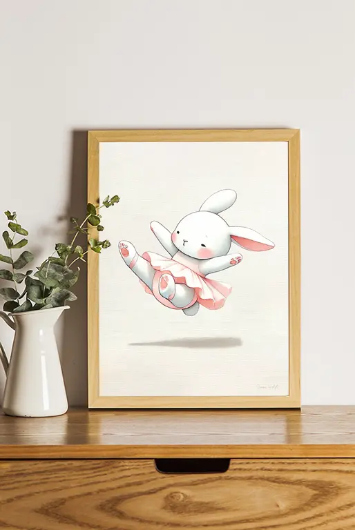 Plakat med ballerina kanin.