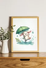 Kaninplakat i regnvejr