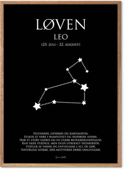Løven Stjernetegn Plakat