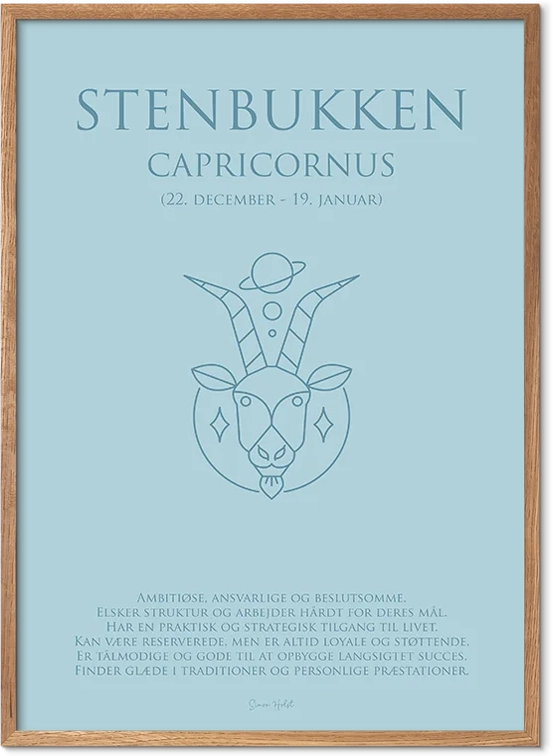 Stenbukken Stjernetegn Plakat