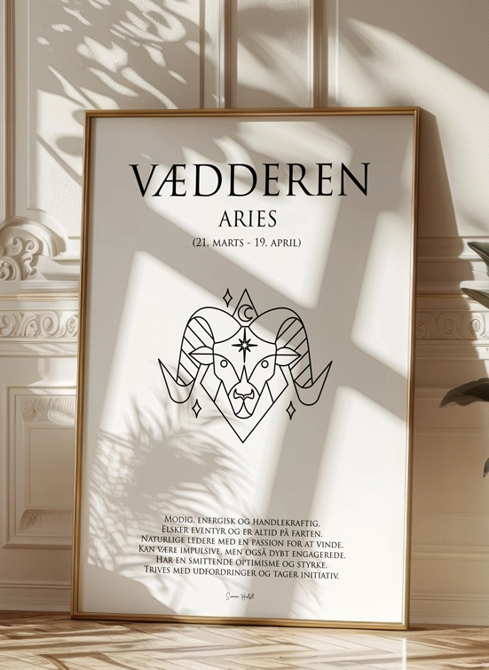 Vædderen Stjernetegn Plakat