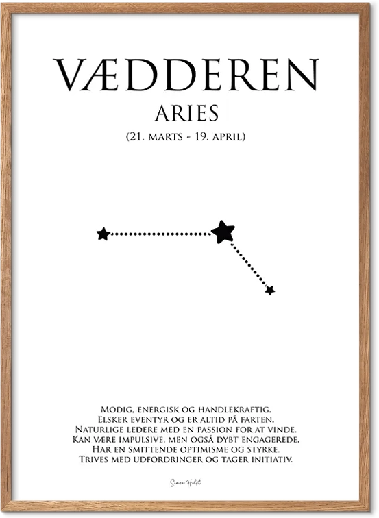 Vædderen Stjernetegn Plakat