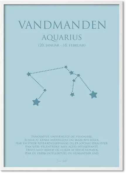 Vandmanden Stjernetegn Plakat